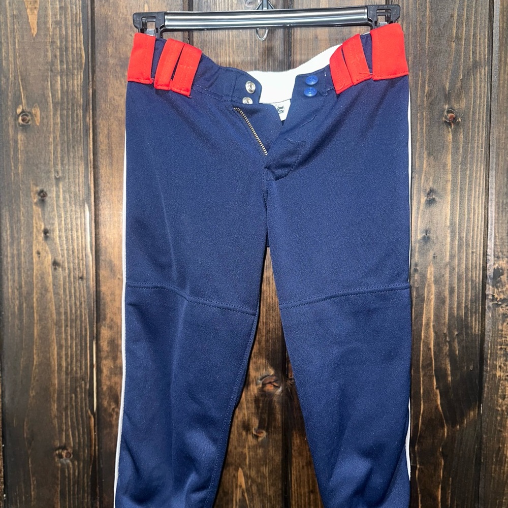 Navy and Red Softball Pants